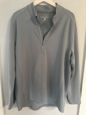 Short Par 4 Light Gray Quarter-Zip Pullover